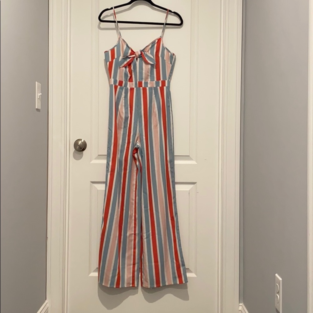 Women’s Pastel Stripped Pant Suit Romper